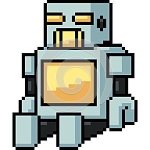 Vector pixel art toy robot