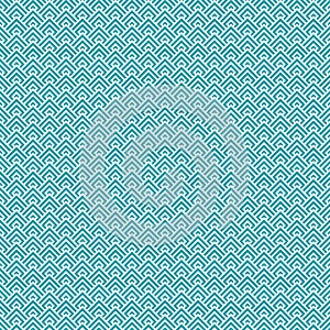 Vector pixel art turquoise or aquamarine seamless pattern of minimalistic geometric scaly rhombus pattern in japanese style