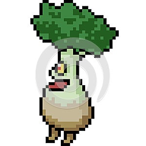 Vector pixel art vegetable monster