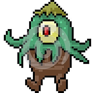 Vector pixel art vegetable monster