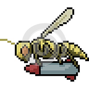 Vector pixel art wasp bomb