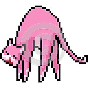 Vector pixel art weird cat