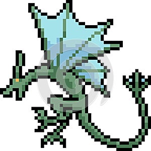 Vector pixel art wyvern