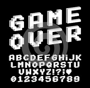 Vector pixel font.