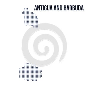 Vector pixel map of Antigua and Barbuda isolated on white background