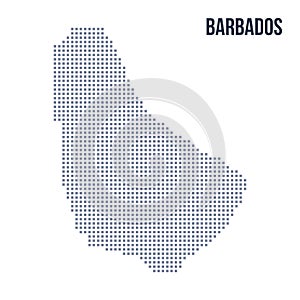 Vector pixel map of Barbados isolated on white background