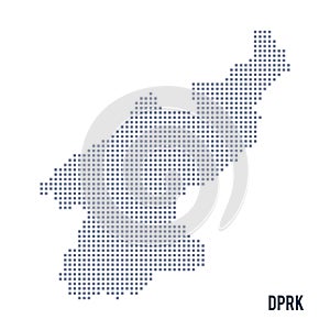 Vector pixel map of DPRK isolated on white background