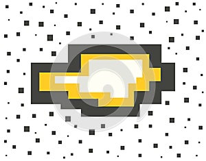 Vector pixel speech bubble. Message box with space for text