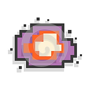 Vector pixel speech bubble. Message box with space for text