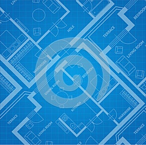 Vector plan blue print. Architectural background