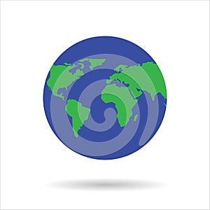 Vector planet Earth icon. Flat planet Earth icon. Flat design vector illustration for web banner, web and mobile, infographics.