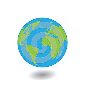 Vector planet Earth icon. Flat planet Earth icon. Flat design vector illustration for web banner, web and mobile, infographics. Ve