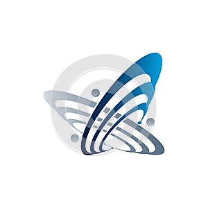 Vector Planet and orbit logo. Fushion logo. Satellite logo. Cosmos logo. Planet best logo. Planet concept