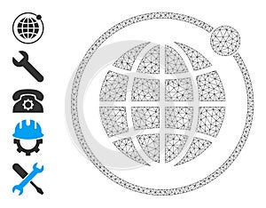 Mesh 2D Planet Orbit Icon