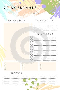 Vector daily planner template