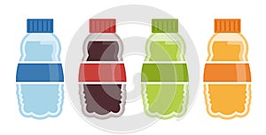 Vector plastic beverage bottle icons.