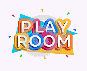 Vector play room logo colorful style