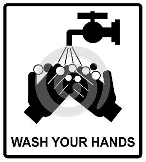 Vector please wash your hands sign,