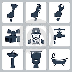 Vector plumbing icons set