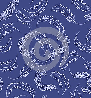 Vector plumelets seamless pattern