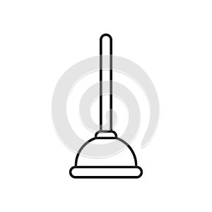 Vector plunger line icon in side view