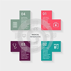 Vector plus sign infographic. Template for diagram