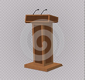 Vector Podium Tribune Rostrum Stand with Microphones