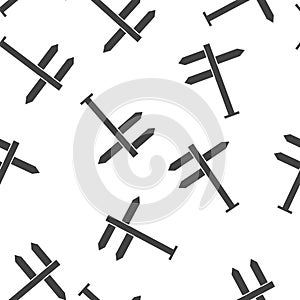 Vector pointer direction icon seamless pattern on a white background
