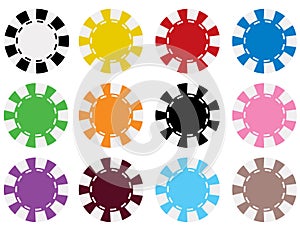 Vector Poker Chips in 12 Colors photo