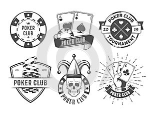 Vector poker club logos.