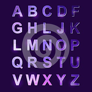 Vector Polygon Neon Alphabet