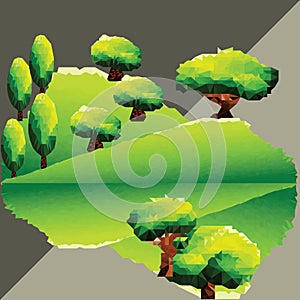 Vector polygon trees on the mountain