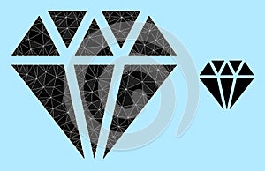 Vector Polygonal Adamant Crystal Icon photo