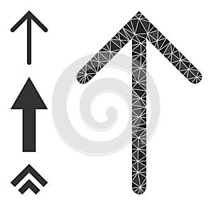 Vector Polygonal Arrow Up Icon and Other Icons