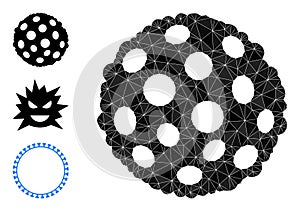 Vector Polygonal Bacterium Spore Icon with Other Icons