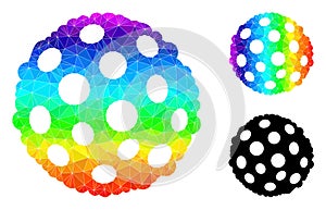 Vector Polygonal Bacterium Spore Icon with Rainbow Gradient