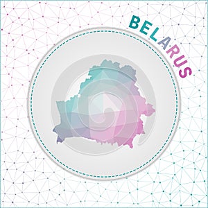 Vector polygonal Belarus map.