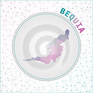 Vector polygonal Bequia map.