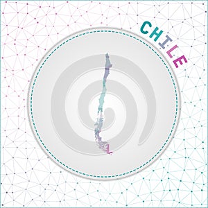 Vector polygonal Chile map.