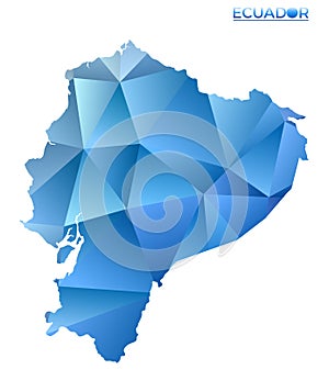 Vector polygonal Ecuador map.