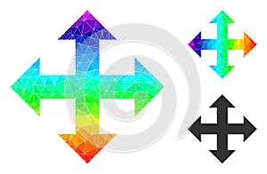 Vector Polygonal Expand Icon with Spectrum Gradient