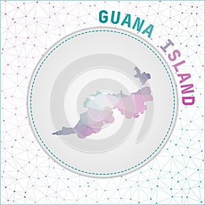 Vector polygonal Guana Island map.