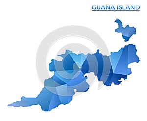 Vector polygonal Guana Island map.