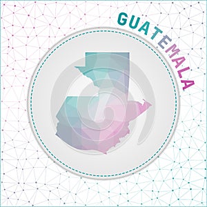 Vector polygonal Guatemala map.