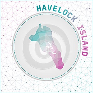 Vector polygonal Havelock Island map.