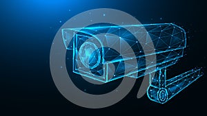 Vector polygonal illustration of cctv camera, security camera