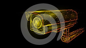 Vector polygonal illustration of security camera, cctv camera