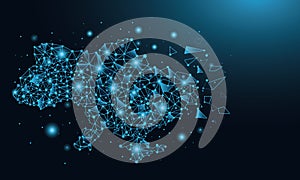 Vector polygonal map of Ukraine