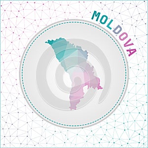 Vector polygonal Moldova map.