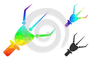 Vector Polygonal Nanobot Arm Icon with Spectral Colored Gradient